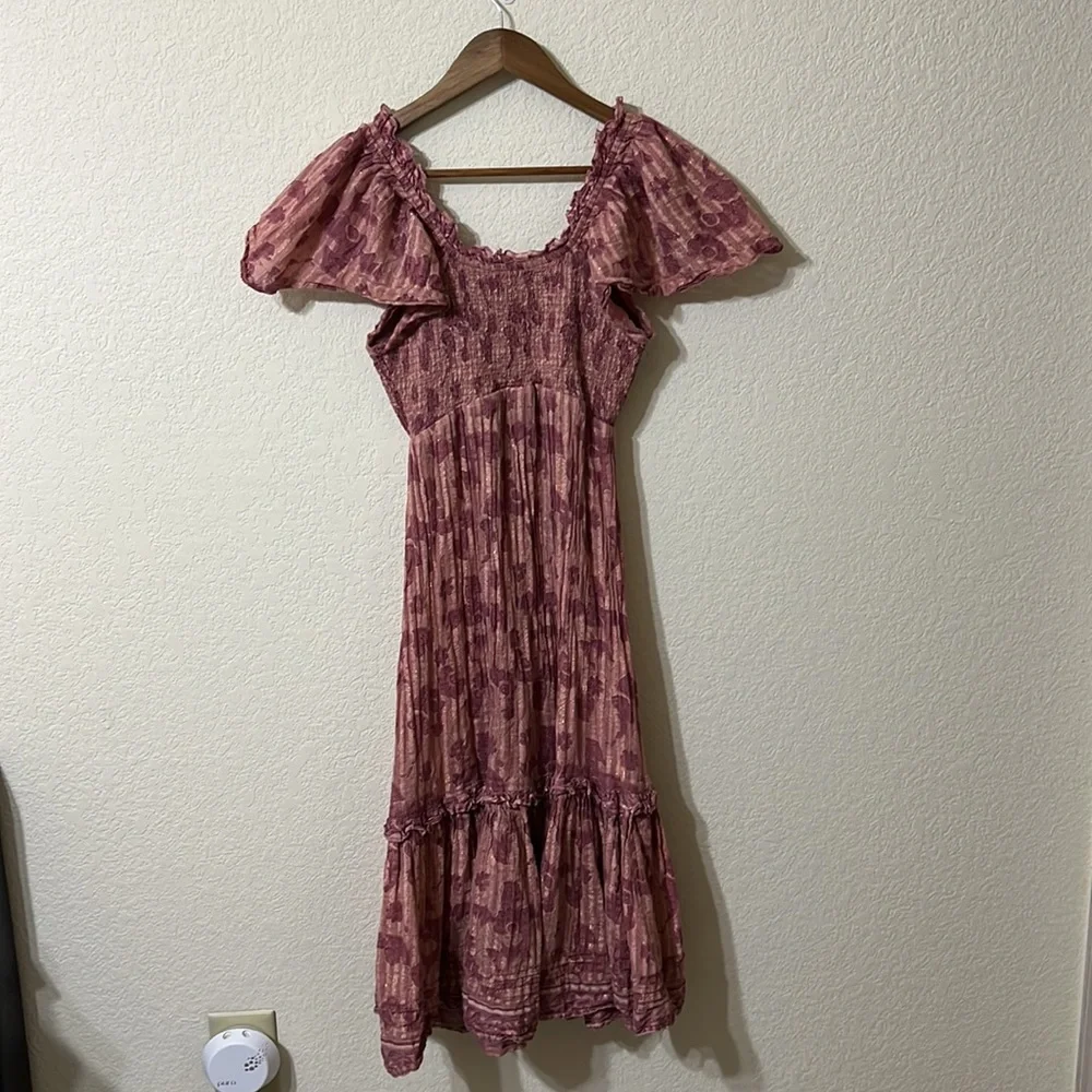 Cleobella | Ashlyn Batik Print Tie Front Midi Dress XS - Picture 6 of 7